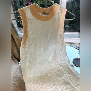T by Alexander Wang Mesh Tank Top with contrast sleeve/neck detail